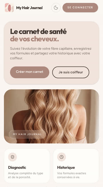 Aperçu de l'accueil en mode clair